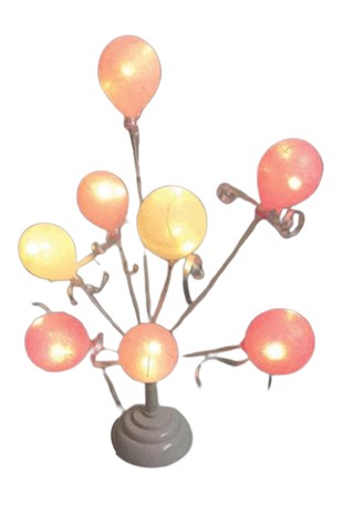 Balon Ağacı Çocuk Odası Gece Lambası Pembe&Beyaz